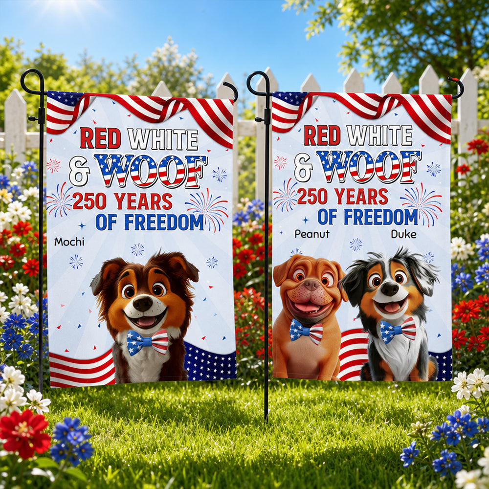 Personalized Paws For 250th Freedom Garden Flag Patriotic Dog Outdoor House Decor Gift