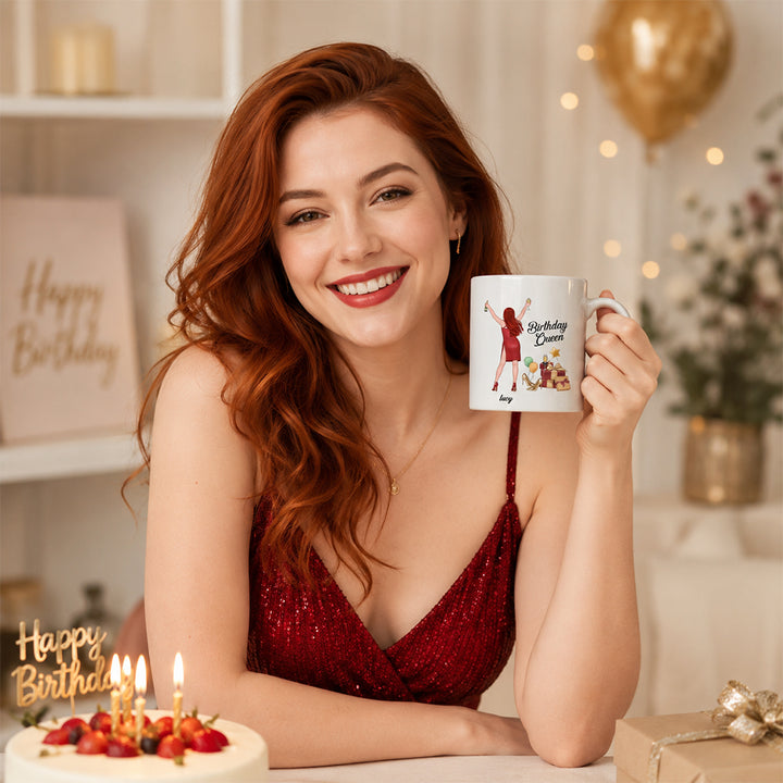 Personalized Birthday Queen Mug Birthday Gift for Her 11oz Ceramic Mug