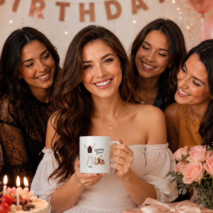 Personalized Birthday Queen Mug Birthday Gift for Her 11oz Ceramic Mug