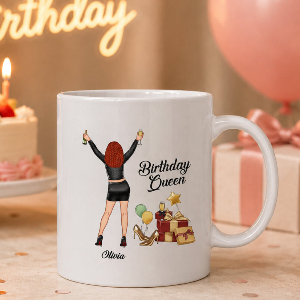 Personalized Birthday Queen Mug Birthday Gift for Her 11oz Ceramic Mug