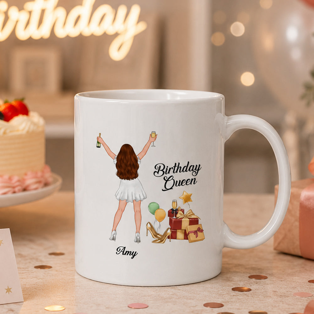 Personalized Birthday Queen Mug Birthday Gift for Her 11oz Ceramic Mug