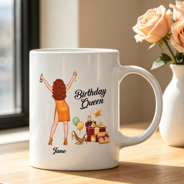 Personalized Birthday Queen Mug Birthday Gift for Her 11oz Ceramic Mug