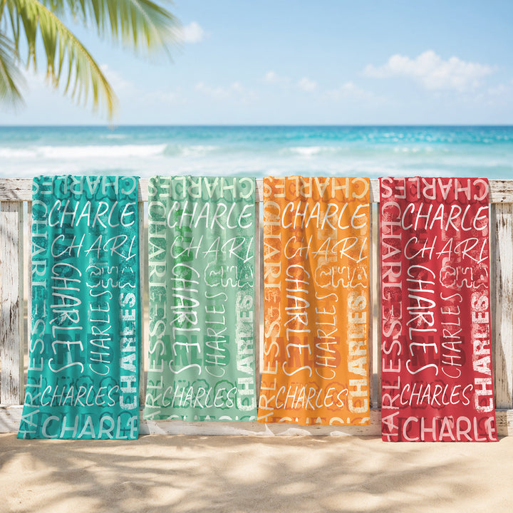 Personalized Custom Name Beach Towel Cloud Quick Dry Oversized Beach Towel Summer Vacation Daily Use Birthday Gift