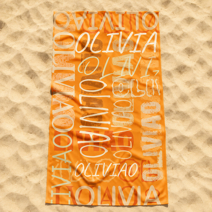 Personalized Custom Name Beach Towel Cloud Quick Dry Oversized Beach Towel Summer Vacation Daily Use Birthday Gift