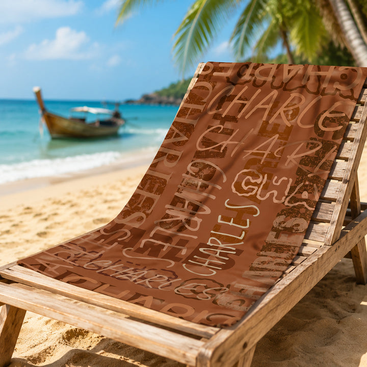 Personalized Custom Name Beach Towel Cloud Quick Dry Oversized Beach Towel Summer Vacation Daily Use Birthday Gift