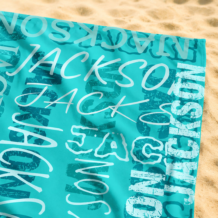 Personalized Custom Name Beach Towel Cloud Quick Dry Oversized Beach Towel Summer Vacation Daily Use Birthday Gift
