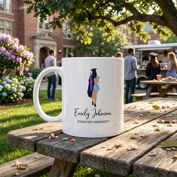 Personalized Illustration Graduation Mug for Class of 2026 11oz Ceramic Custom Portrait