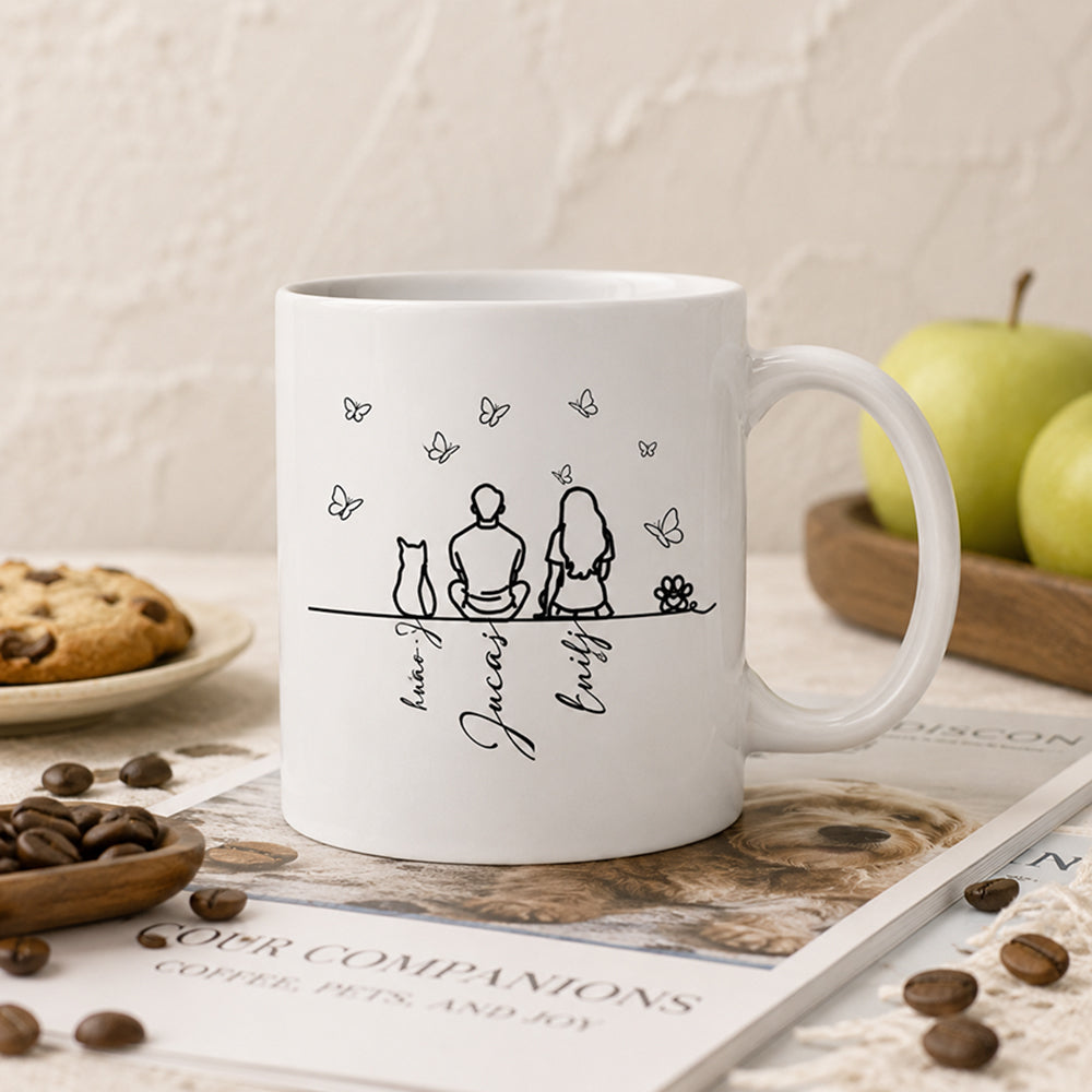 Personalized Pet Silhouette Mug Your Silhouette Always With Me 11oz Ceramic Mug Gift for Pet Lovers