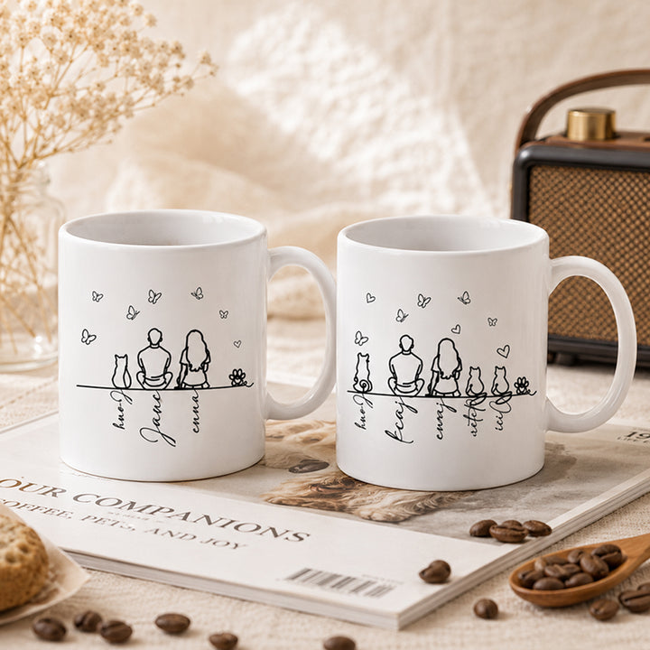 Personalized Pet Silhouette Mug Your Silhouette Always With Me 11oz Ceramic Mug Gift for Pet Lovers