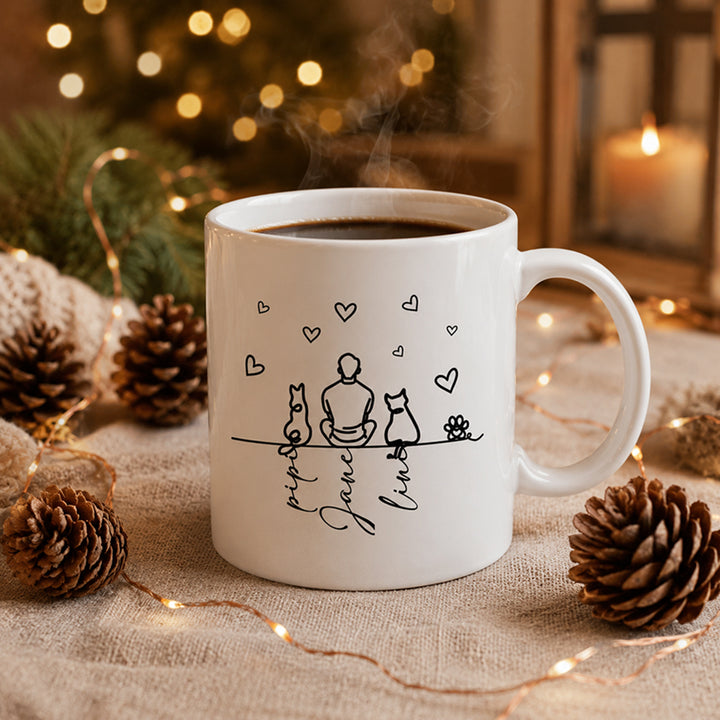 Personalized Pet Silhouette Mug Your Silhouette Always With Me 11oz Ceramic Mug Gift for Pet Lovers