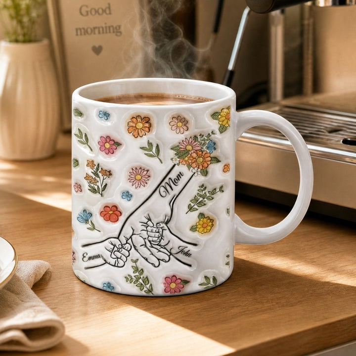 Personalized Floral Mug Custom Name Mothers Day Grandma Birthday Gift 11oz