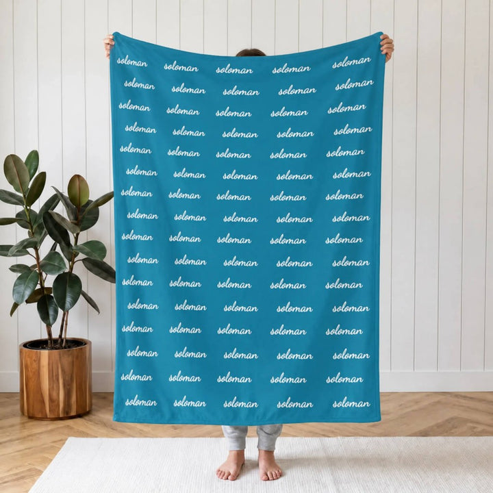 Personalized Word Cloud Flannel Blanket Custom Name Soft Fleece Throw Baby Shower Birthday Gift for Kids Family Friends