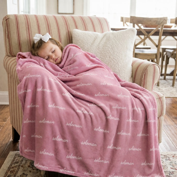 Personalized Word Cloud Flannel Blanket Custom Name Soft Fleece Throw Baby Shower Birthday Gift for Kids Family Friends