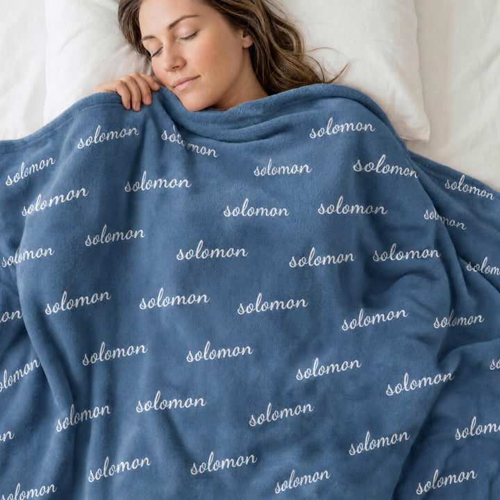 Personalized Word Cloud Flannel Blanket Custom Name Soft Fleece Throw Baby Shower Birthday Gift for Kids Family Friends